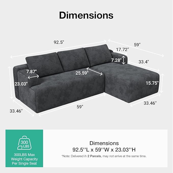 Novilla L-Shape Sectional Couches