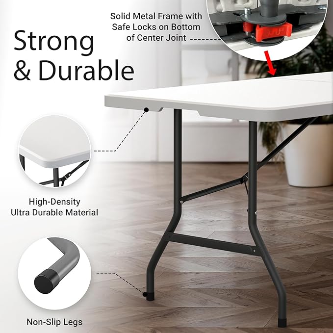 10 Pack of 6 Feet Foldable Table