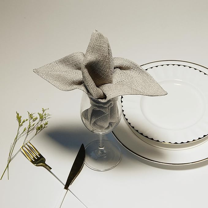 BALCONY & FALCON Cloth Napkins Set of 6 Washable Linen Napkins Absorbent