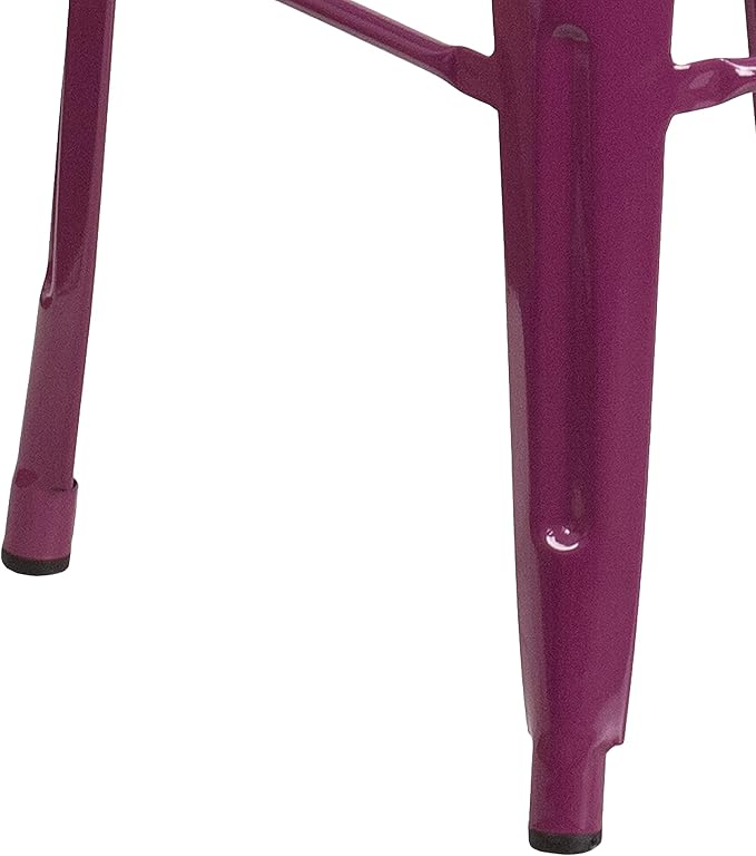 Flash Furniture Commercial Grade 30" High Backless Purple Indoor-Outdoor