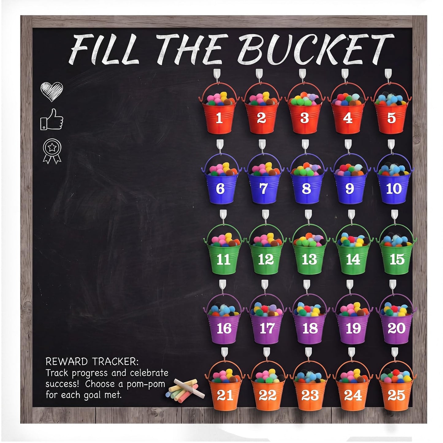 JellyArch Classroom Management Tools have You Filled a Bucket Today bucket Filler Activities Positive Behavior Reward Jars Teacher Essentials Preschool Elementary Classroom Must Haves(Vibrant Color)