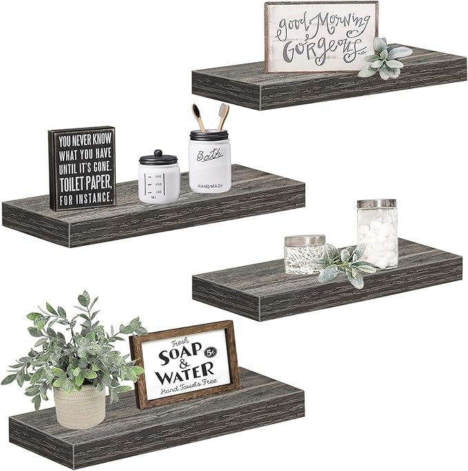 QEEIG Floating Shelves for Wall Bathroom Shelf Bedroom Kitchen Living Room