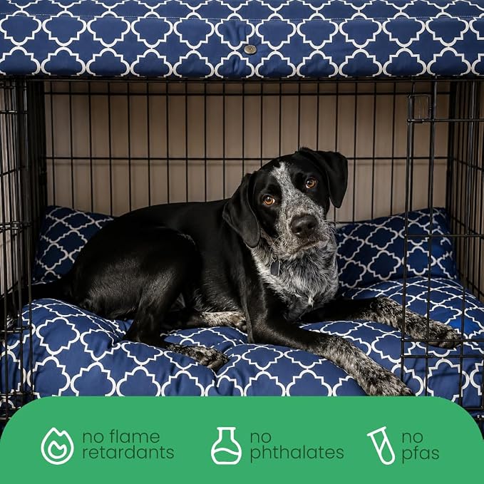 Molly Mutt Romeo & Juliet Dog Crate Cover, 100% Cotton Canvas Cover with 2 Roll-Up Panels, Ideal for Dog or Cat Crate, Durable, Washable, and Free of Harmful Chemicals, 30" x 19" x 21"