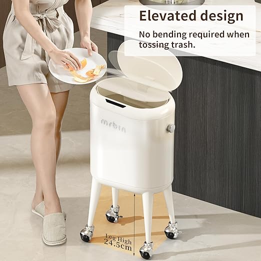 MRBIN Metal Slim Bathroom Motion Sensor Trash Can