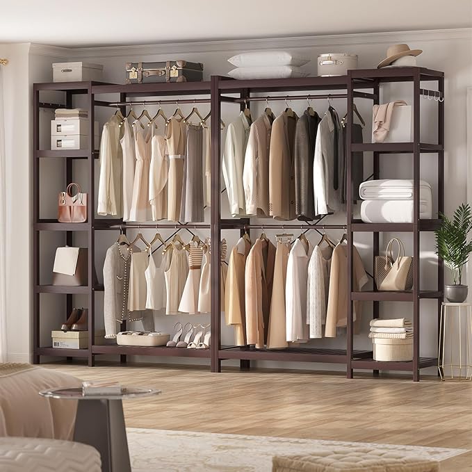 Homykic Bamboo Clothes Rack Garment Rack