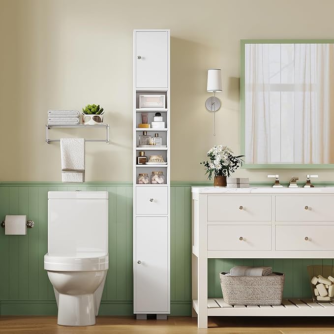 TEENFON Bathroom Cabinet, Narrow Bathroom Storage Cabinet