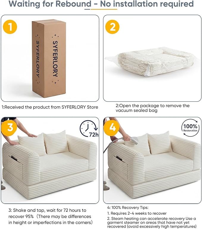 Versatile 2 in1 Loveseat Armchair Couch Convertible Boneless Chaise Lounge