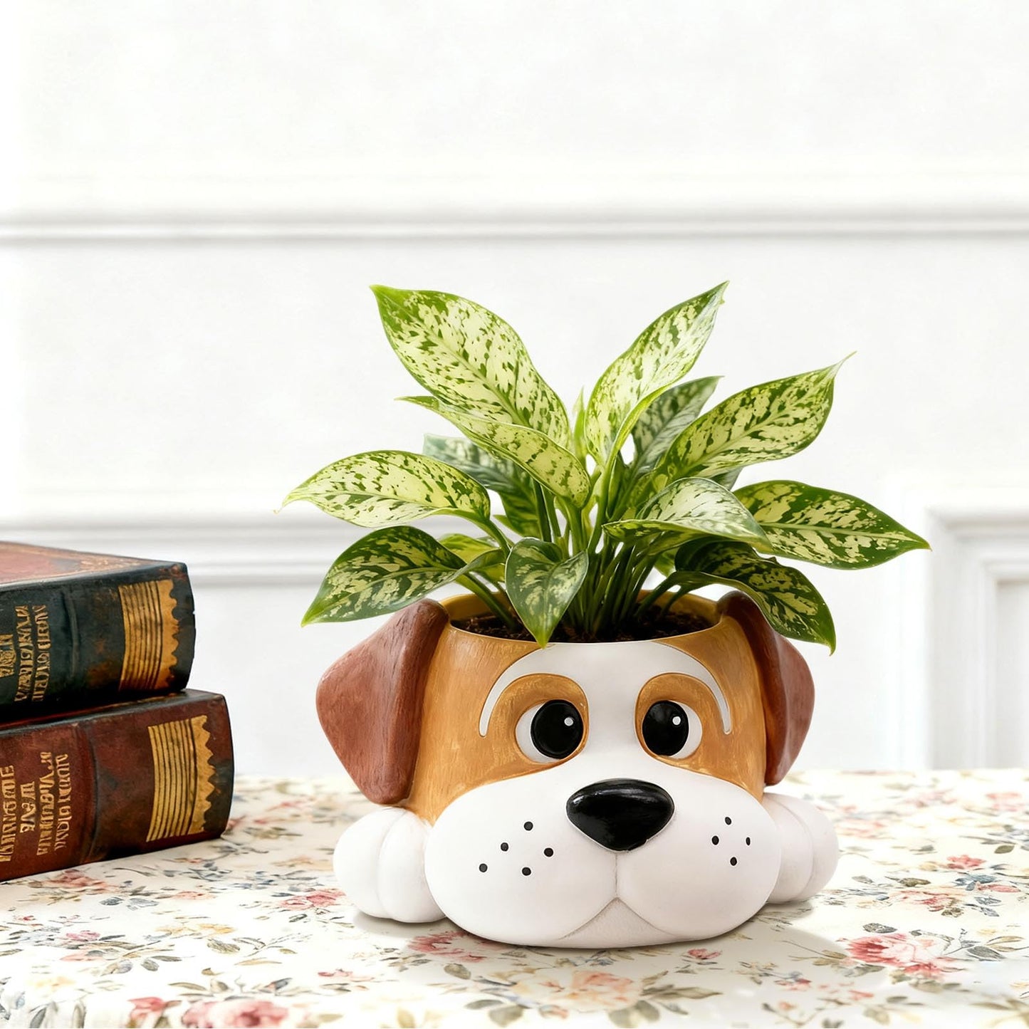 Toparad Dog Resin Planter Pot - Funny Animal Plant Pots for Home Office Decor, Cute Flower Pot with Drainage Hole for Indoor Outdoor Plants, Unique Succulent Pots Gift IdeaI for Plant Lovers