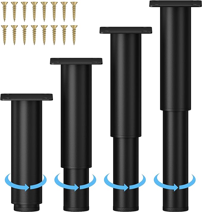 Metal Adjustable Furniture Legs 5.12-9.45 inch, Wlrrcwdttc Sofa Legs Cabinet