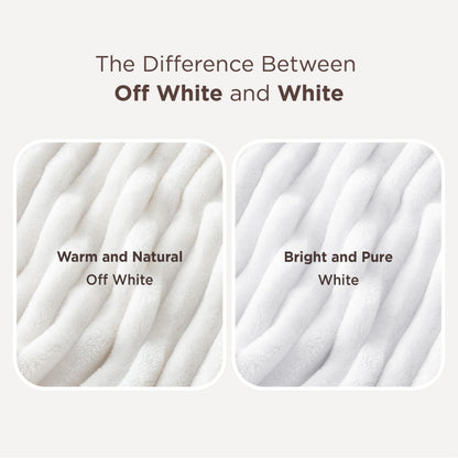 Bedsure GentleSoft White Throw Blanket for Couch - Graduation Gifts Teacher Birthday Gifts for Women Mom Her Girls, Cozy Fleece Blanket for Sofa Bed Living Room Home Decor, Off White, 50x60 Inches