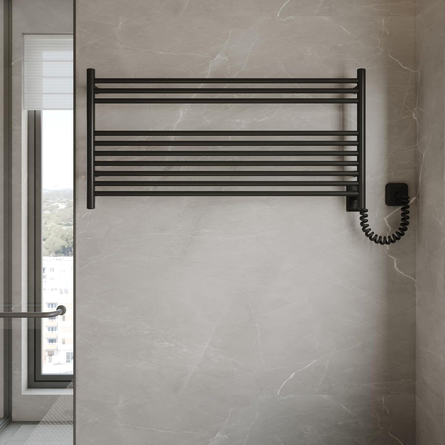 HEATGENE Towel Warmer Wall-Mounted Hardwired Heated Towel Rack Hot Towel Bar Brushed