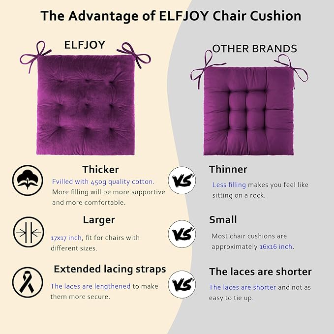 ELFJOY Rocking Chair Cushion Large Rocking Chair Pads