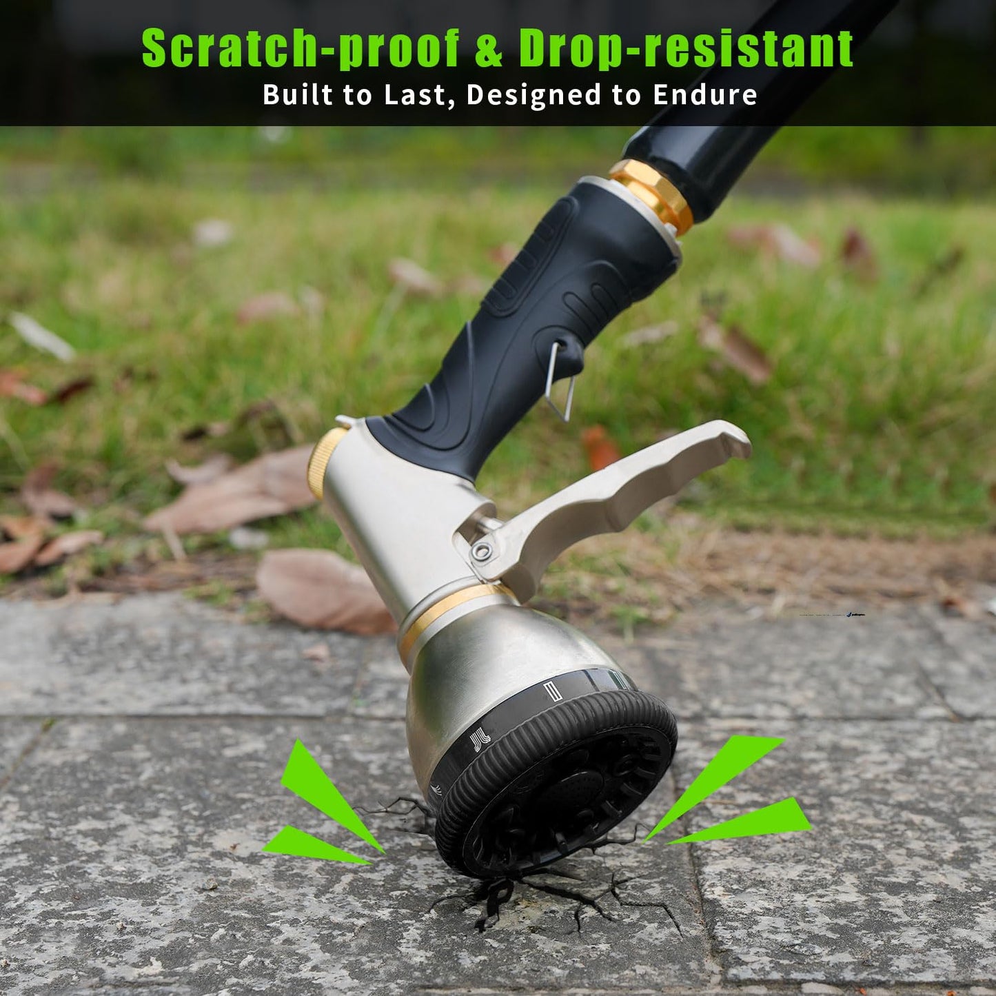 Besiter Garden Nozzle Sprayer, High Pressure Metal Water Hose Sprayer with 9 Watering Patterns, Heavy Duty Sprayer for Washing Cars, Watering Plants, Cleaning Yard & Showering Pets (Black)