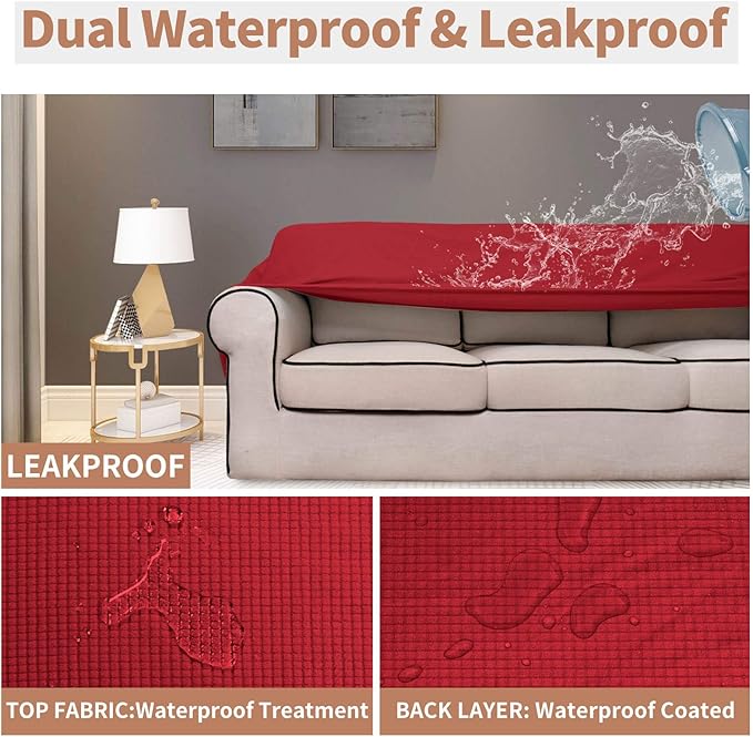 Easy-Going 100% Waterproof Couch Cover, Dual Waterproof Sofa Cover, Stretch