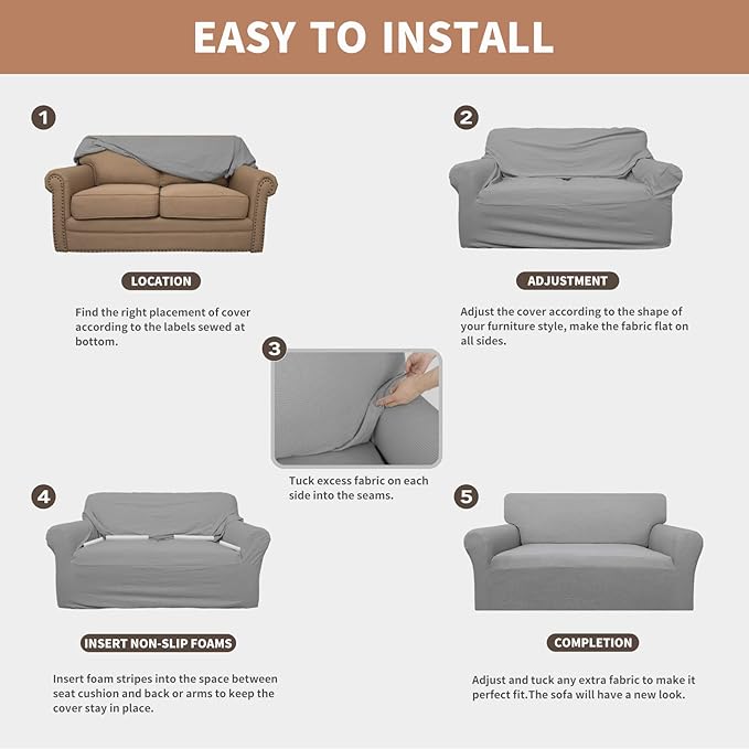 Easy-Going 100% Waterproof Chair Couch Cover, Dual Waterproof Sofa Cover