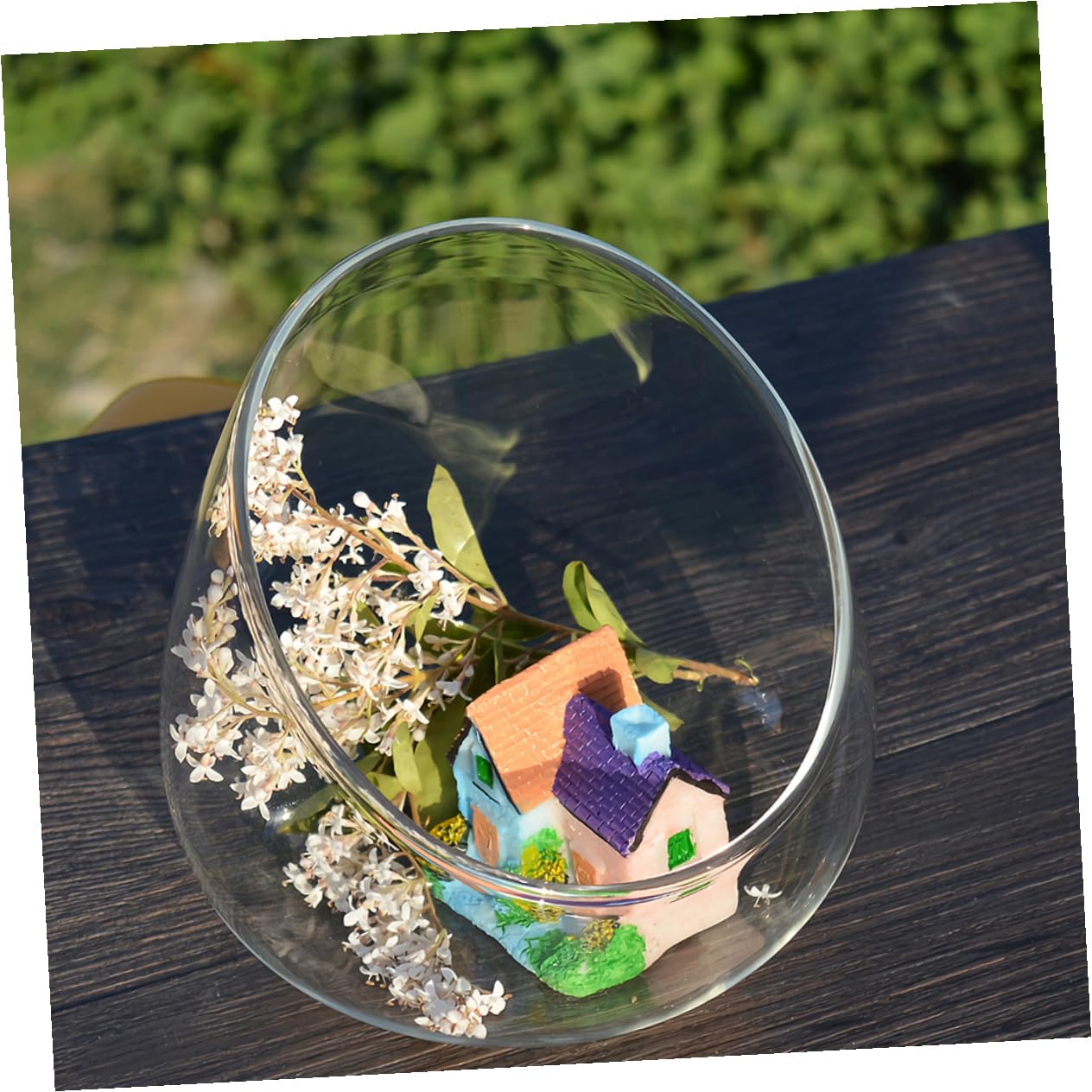 NUSITOU 3pcs Slant Cut Glass Ecological Bottles for Succulents Micro Landscape Terrarium Tabletop Decoration Glass Plant Ornaments for Home and Office