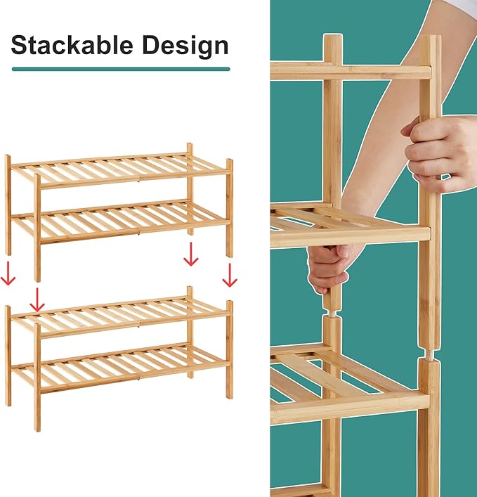 viewcare 4-Tier Bamboo Shoe Rack