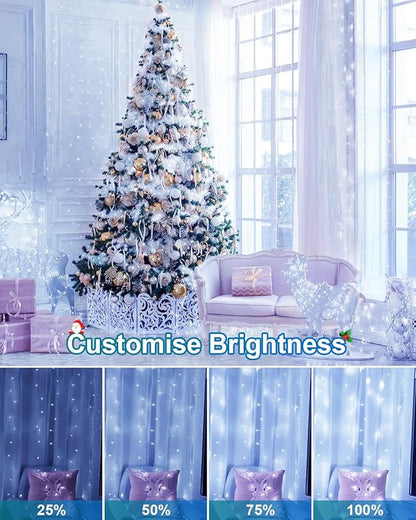 Total 710FT 1800 LED Christmas Lights, 2 Packs 900 LED Outdoor String Waterproof, Timer & Memory, 8 Modes Dimmable Plug in Fairy for Outside Tree Holiday Party Wedding Decor, Cool White