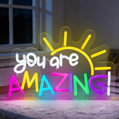 AOOWSDX You Are Amazing Neon Sign,Classroom Neon Signs for Wall Decor,Teacher Appreciation Gifts,Room Decor for Teen Girls Light up Sign for Bedroom Home Bar Nursery Wedding Birthday Party Gifts