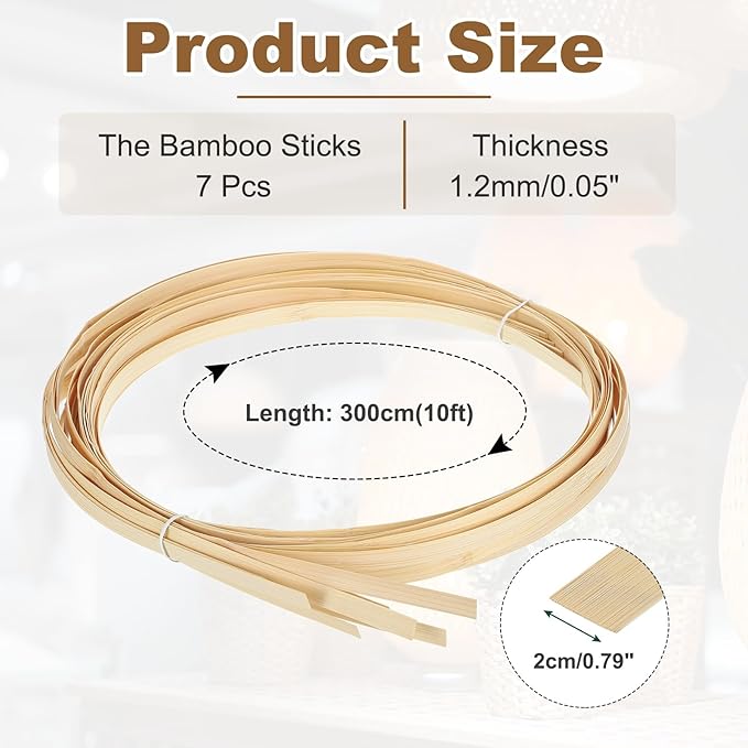 MECCANIXITY 7 Rolls Bamboo Strips