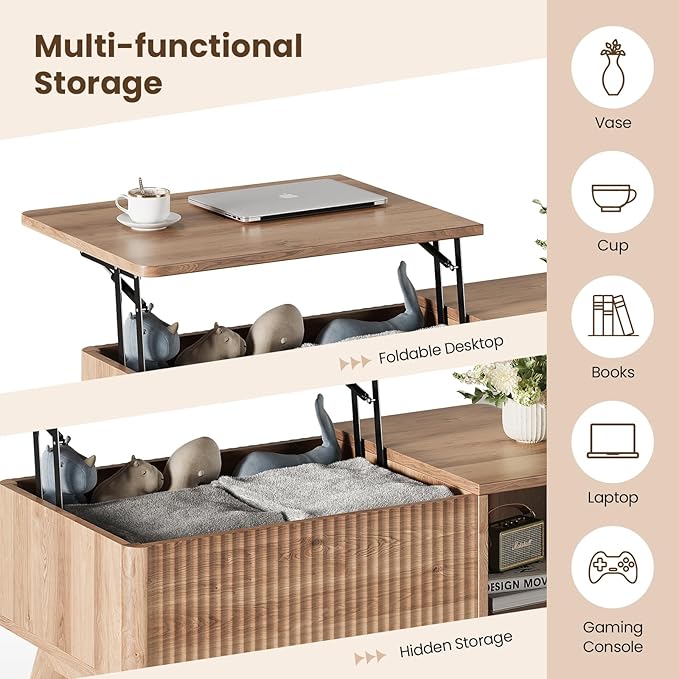 Wood Lift Top Coffee Table