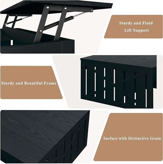 HUAHUU Coffee Table, 31.5 Lift Top Coffee Tables
