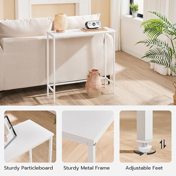HOOBRO Narrow Console Table, 29.5" Small Entryway Table, Thin Sofa Table