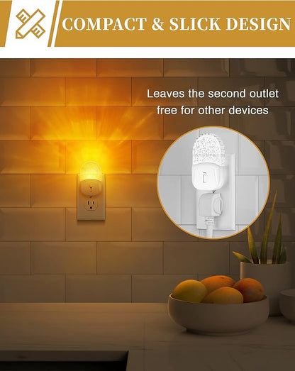 DORESshop Night Lights Plug Into Wall [2 Pack], Amber Warm Night Light, 1800K, Dusk to Dawn Sensor, Adjustable Brightness LED Night Light for Bathroom, Hallway, Stairway