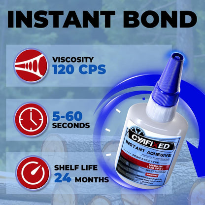 Wood Super Glue 113.6g 4oz, Clear Instant Medium Cyanoacrylate Adhesive Liquid for Woodworking Wooden Crafts Furniture Repairs, All Purpose Strong CA Glue for Metal Glass Plastic Ceramic Leather