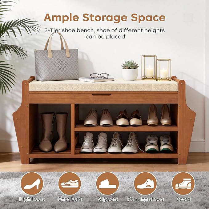 oakvivo 47.2in Shoe Bench Entryway