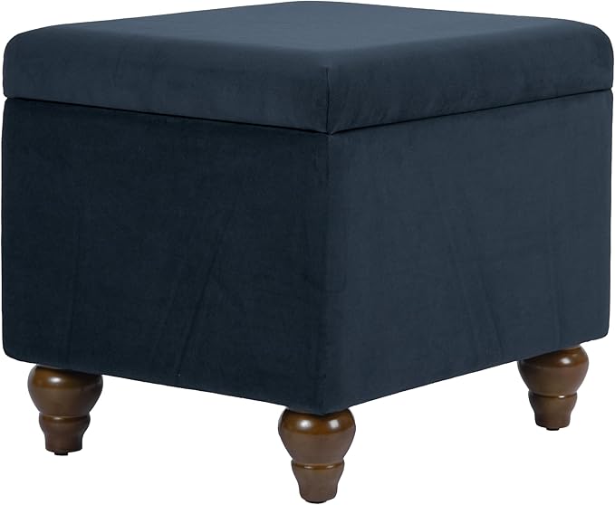 Homepop Home Decor | Upholstered Medium Rectangular Storage Ottoman | Hinged