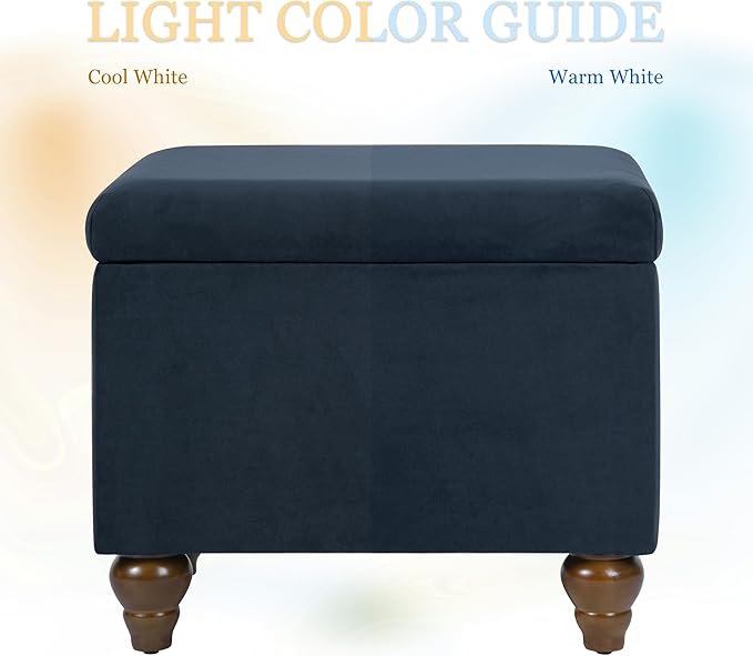 Homepop Home Decor | Upholstered Medium Rectangular Storage Ottoman | Hinged