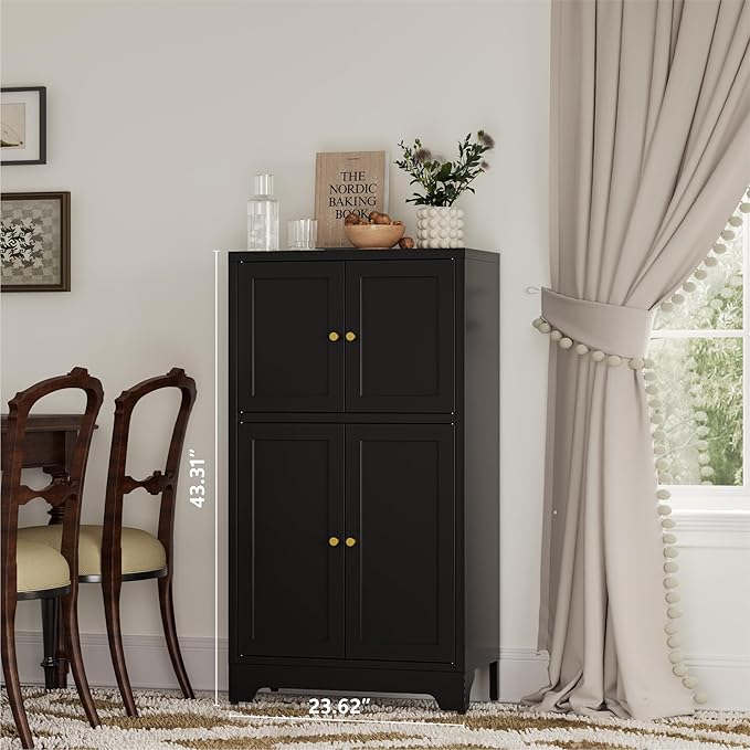 YAUWOH Bathroom Floor Cabinet, Metal Storage Cabinet
