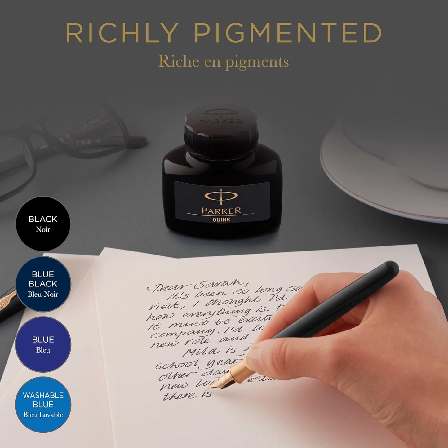 Parker Quink Ink Bottle, Black, 57 ml (1950375)