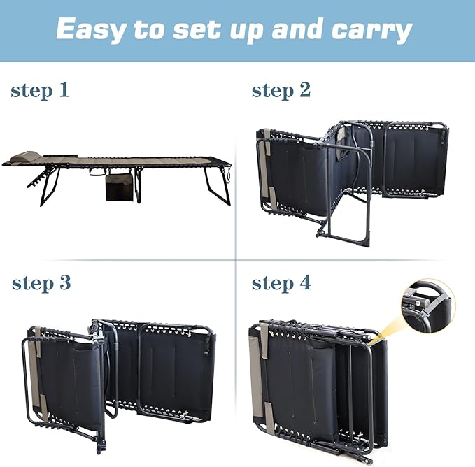 Oversized Padded Outdoor Folding Lounge Chair