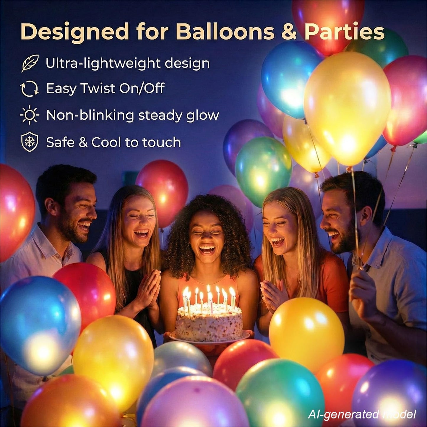 24x Battery Operated LED Party Lights Seasonal Lighting for Balloons Paper Lanterns, Waterproof - Warm White