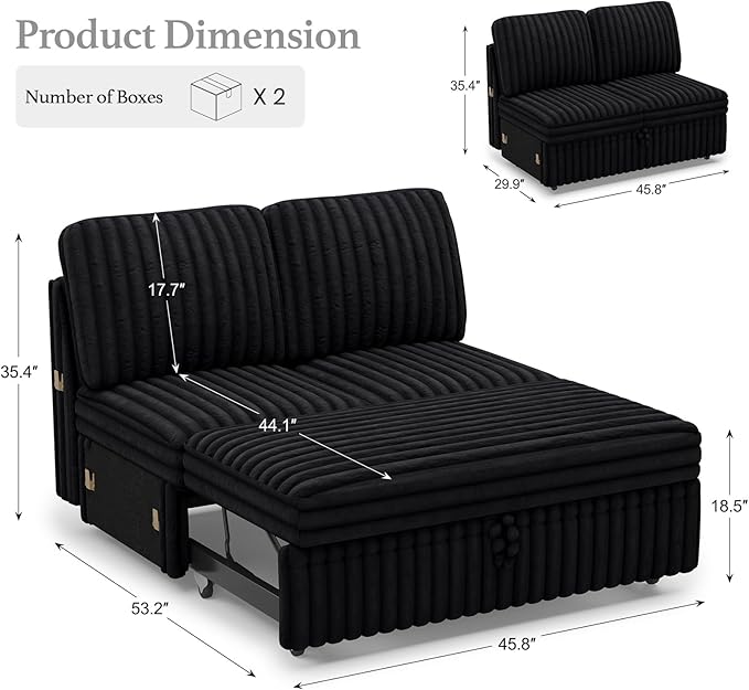 Belffin Corduroy Sleeper Sofa