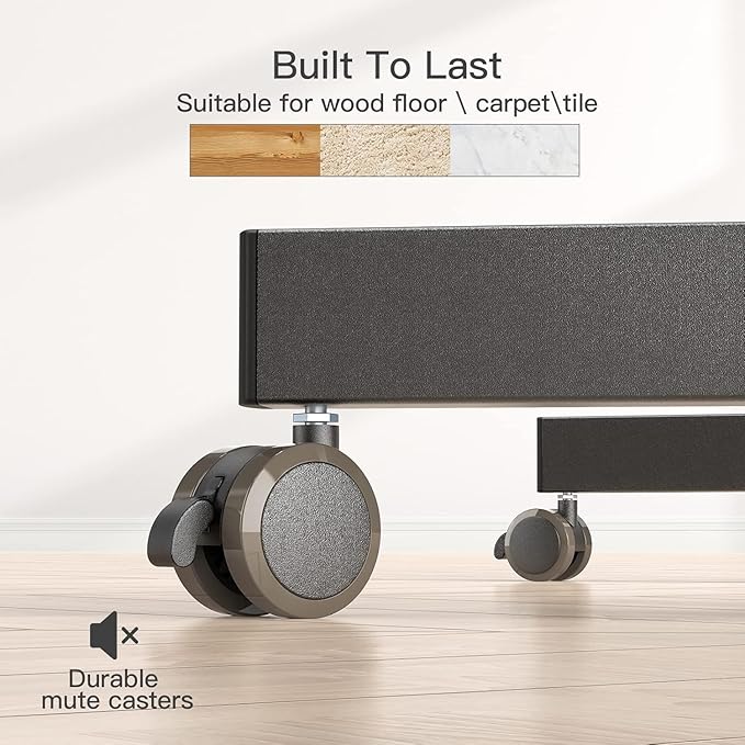 Perlegear Rolling TV Stand, Mobile TV Stand on Wheels