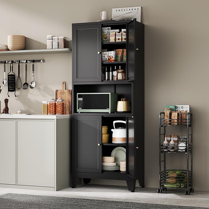 YAUWOH 69" Tall Metal Pantry Cabinet