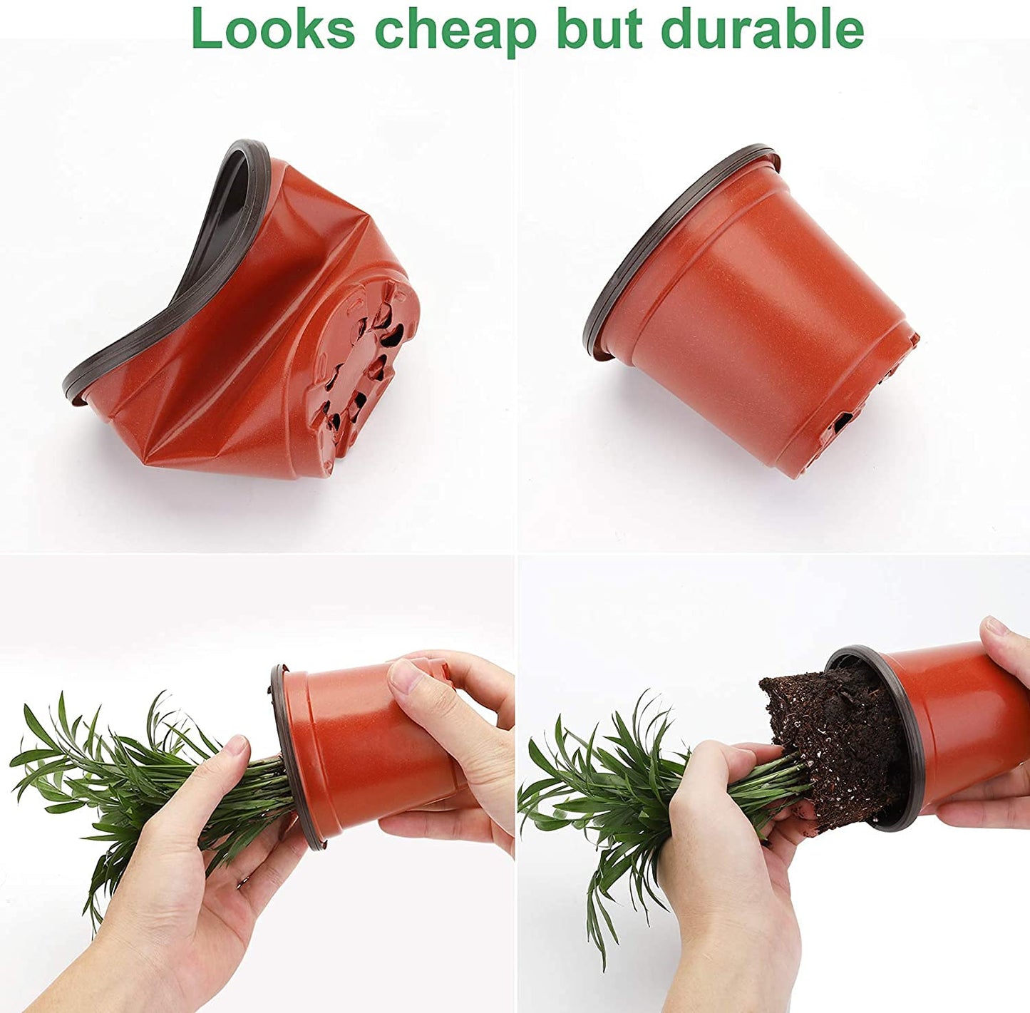 MIXC 5 Packs Seedling Trays+ 30 Packs Plant Nursery Pots with Humidity Dome