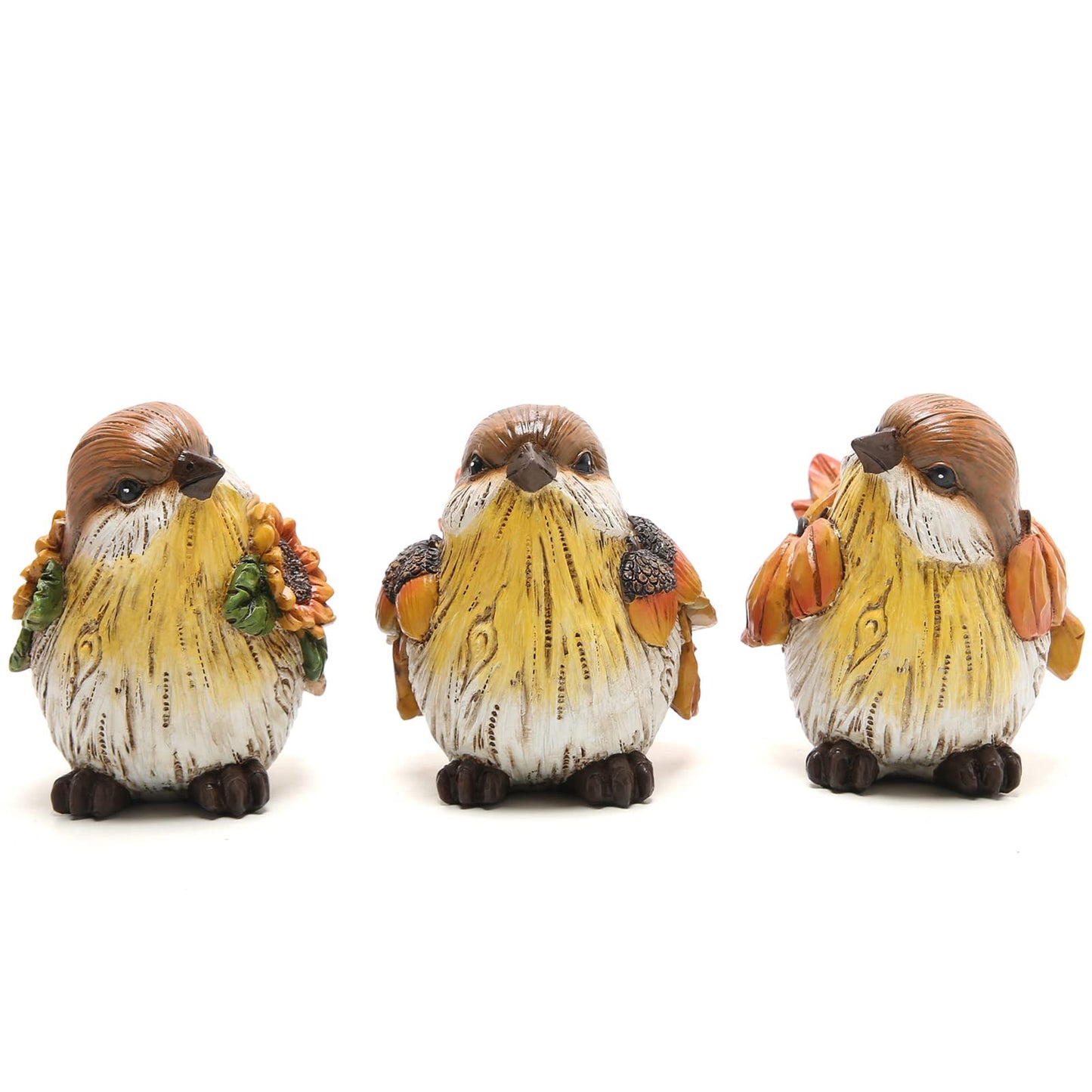 Hodao 3.5 in Height Fall Thanksgiving Pumpkin Birds Decorations Handmade Birds for Fall Decor Gift - Thanksgiving Party Home Kitchen Table Decorations - Autumn Gift
