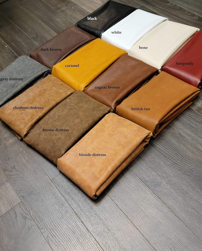NAT Leathers | Tan Mid Brown Soft Faux Vegan Leather PU | 10 Yards Cut by The