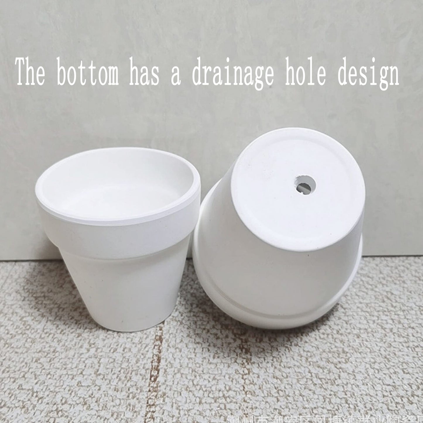 XXYXXY 40 Pieces 2.95 inch Mini with Drain Holes Juicy Flowerpots Home Office, Windowsill, Wedding Decoration Flowerpots（White）