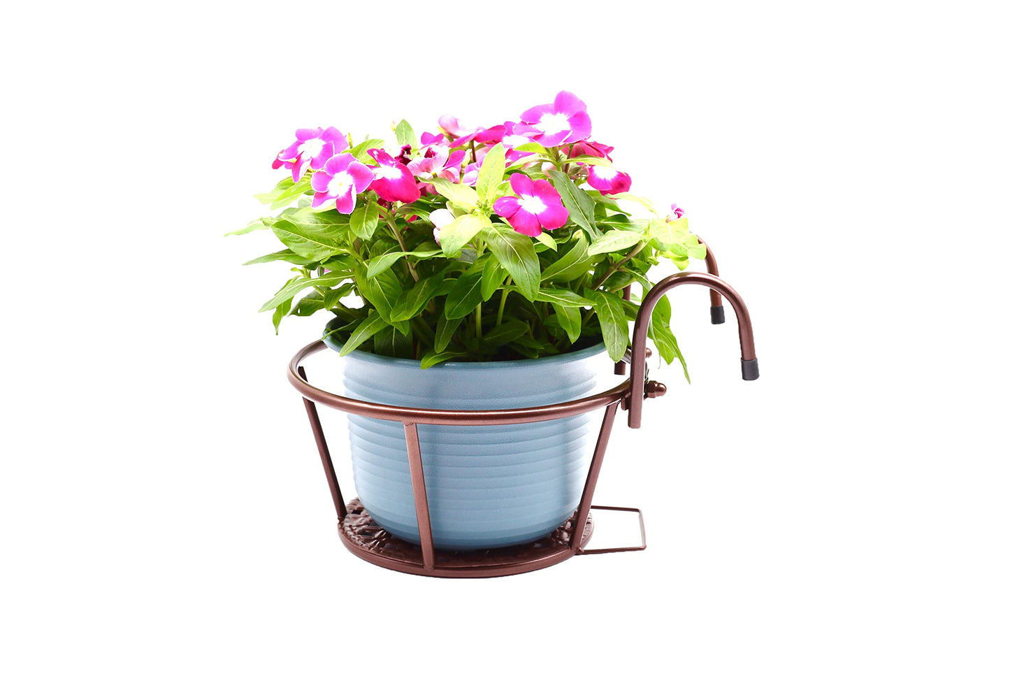 NILICAN Hanging Rail Planter Baskets Gardening Wrought Iron Hanging Flower Baskets for Home Balconies, Iron Products for Home Grown Plants (Champagne)