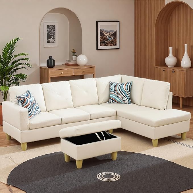 97.5" L Shaped Couch Set, Modular Sectional Couches