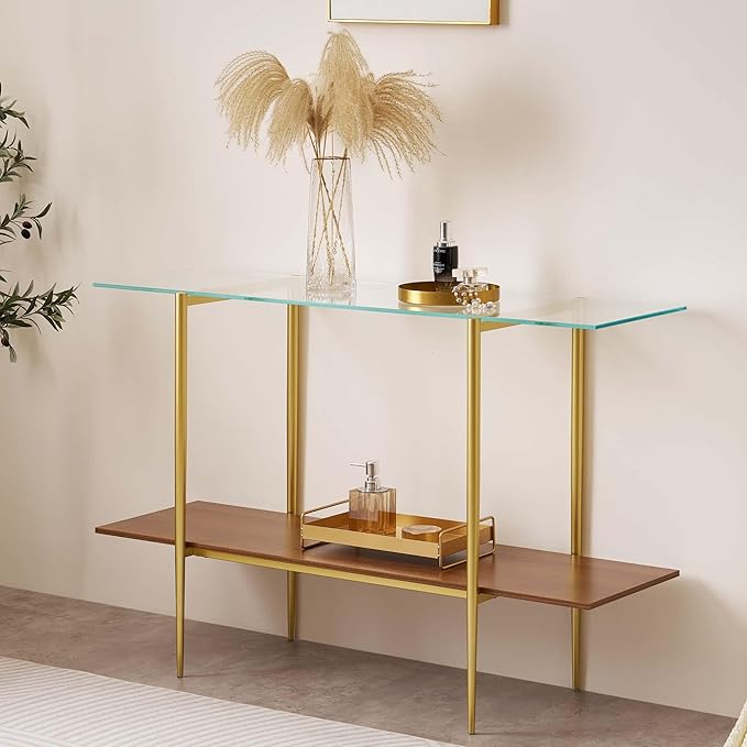 LumFurn Extra Large Glass Console Table