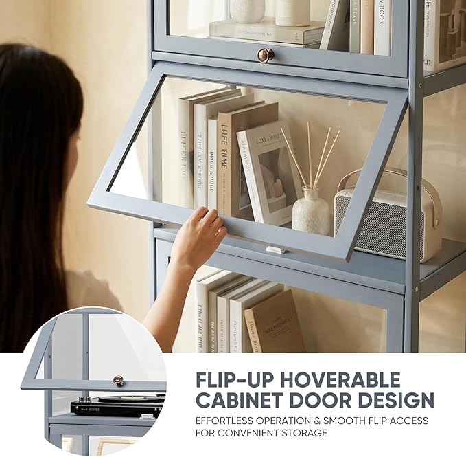 4-Tier Clear Display Cabinet