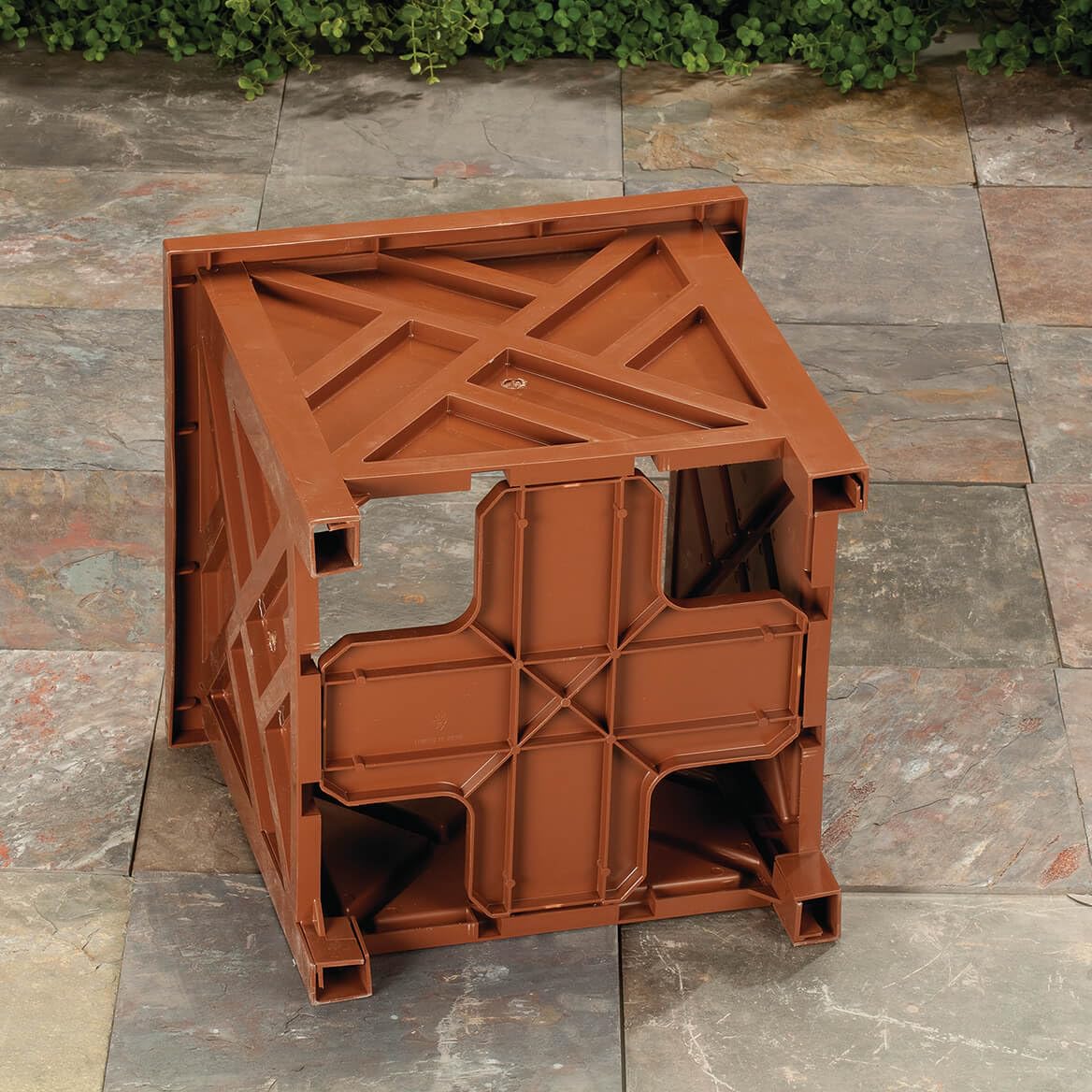 Brown Chippendale-Style Planter Boxes - Set of 2 | Elegant Outdoor Planters | Durable Polypropylene | Lattice Pattern | Tool-Free Assembly | 14.75" and 11.5" Sq. | Holds 22 lbs Each