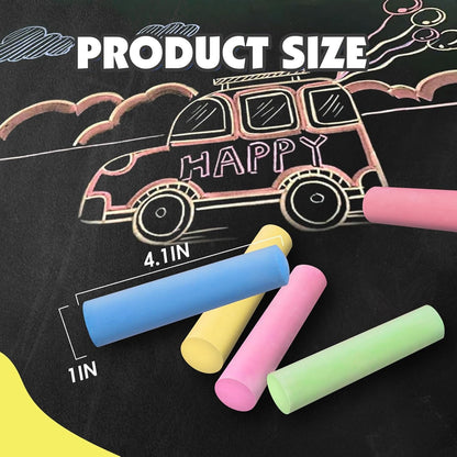 200 Pcs Sidewalk Chalk Set in 20 Assorted Colors, Non-Toxic Washable Bulk Chalk for Outdoor Ativity, School Chalkboard and Playground
