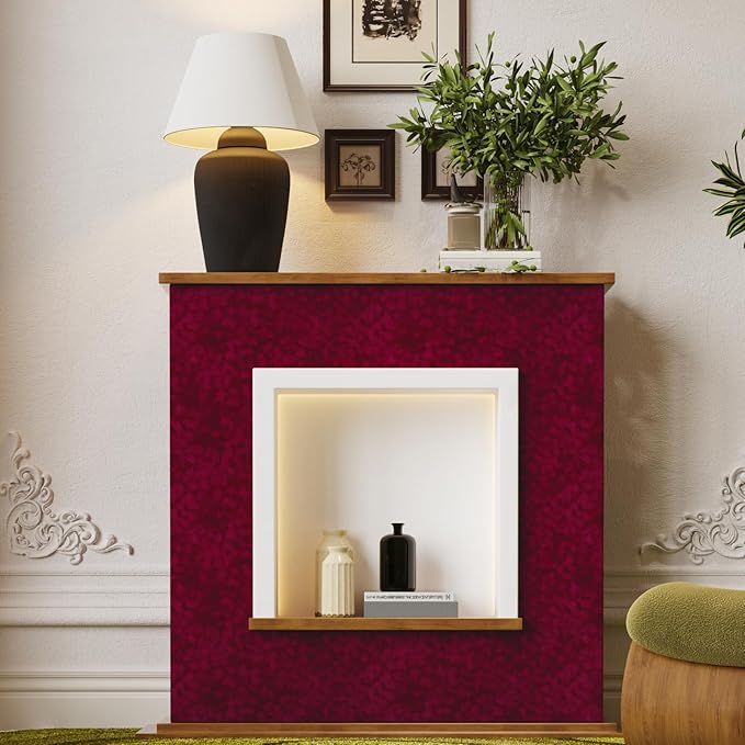 Dark Red Self Adhesive Velvet Flocking Liner, Soft Fabric Contact Paper